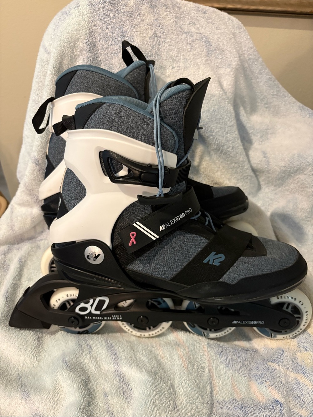 K2 Alexis 80 Pro Women's Inline Skates — Gray & Black size 11 women’s